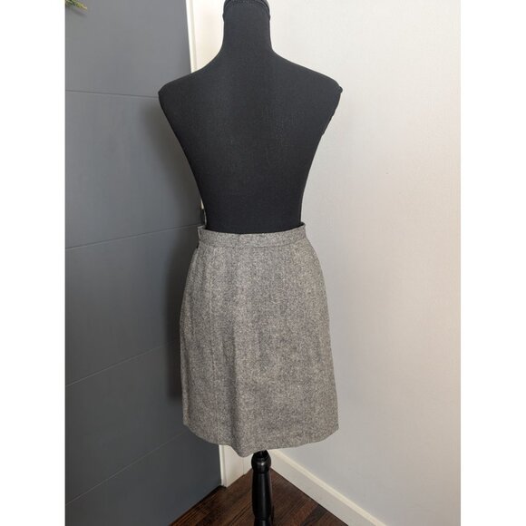 Vintage 90's Talbots Gray Wool Blend Pencil Skirt - 4 Made in Hong Kong - Picture 2 of 9